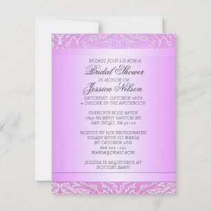 Luxus-Violet Elegante Damask Bridal Einladung