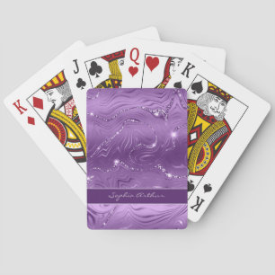 Luxus-Violett-Silber-Glitter-Muster Chic Spielkarten