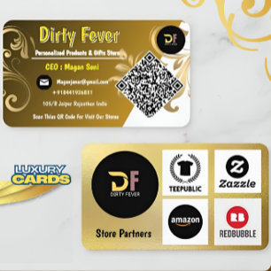 Luxus-Visitenkarte Goldene QR-Code und Logo im S Visitenkarte