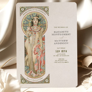 Luxus Wedding Invitation Card Jugendstil von Mucha Einladung
