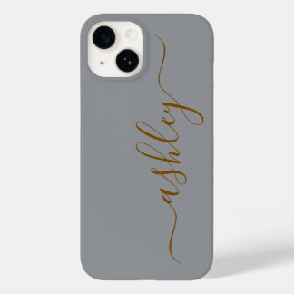Luxus weiche graue Handyhülle mit individuellem Na Case-Mate iPhone 14 Hülle