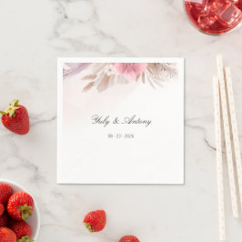 Luxus weiche rosa florale Cocktail-Papierparty Serviette