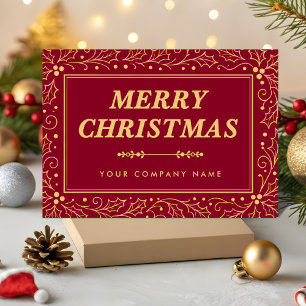 Luxus-Weihnachten im burgunderroten und antiken Go Feiertagskarte