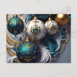 Luxus Weihnachtskugeln Blau Gold Ornament Feiertagspostkarte