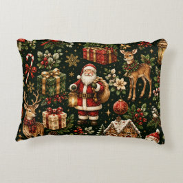 Luxus-Weihnachtsmuster im Vintage-Stil Dekokissen