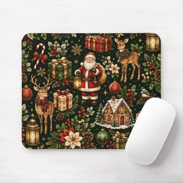 Luxus-Weihnachtsmuster im Vintage-Stil Mousepad (Mit Mouse)
