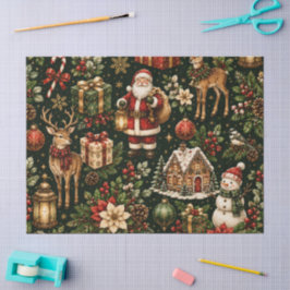Luxus-Weihnachtsmuster im Vintage-Stil Seidenpapier