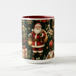 Luxus-Weihnachtsmuster-Kombination im Vintage-Stil Tasse