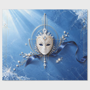 Luxus-Weihnachtspapier Blue Masquerade Geschenkpapier