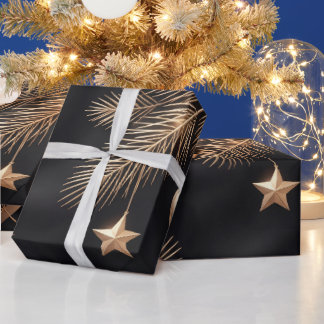 Luxus-Weihnachtspapier in Schwarz und Gold | Perso Geschenkpapier