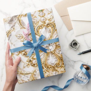 Luxus-Weihnachtspapier mit Gold-Filigran Geschenkpapier