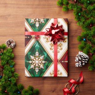 Luxus-Weihnachtspapier Roter Smaragd Geschenkpapier