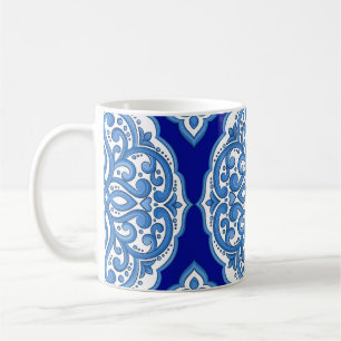 Luxus weiß-blau, türkisches Ornament. Kaffeetasse