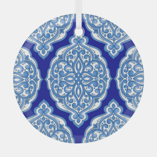 Luxus weiß-blau, türkisches Ornament. Ornament Aus Glas
