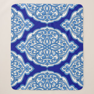 Luxus weiß-blau, türkisches Ornament. Sherpadecke