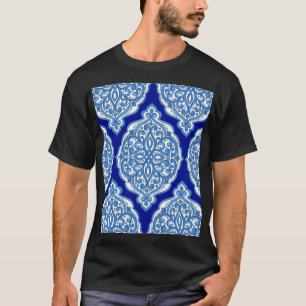 Luxus weiß-blau, türkisches Ornament. T-Shirt