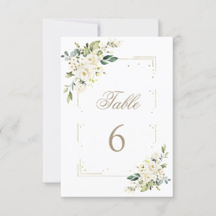 Luxus White Blume Gold Taufe Tischnummer