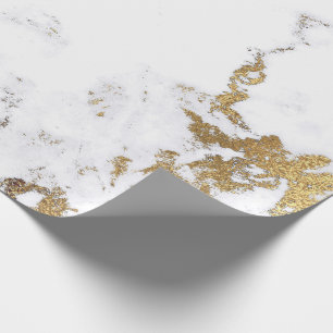Luxus White Gold Gray Carrara Marble Stone VIP Geschenkpapier