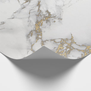 Luxus White Gold Gray Carrara Marble Stone VIP Geschenkpapier