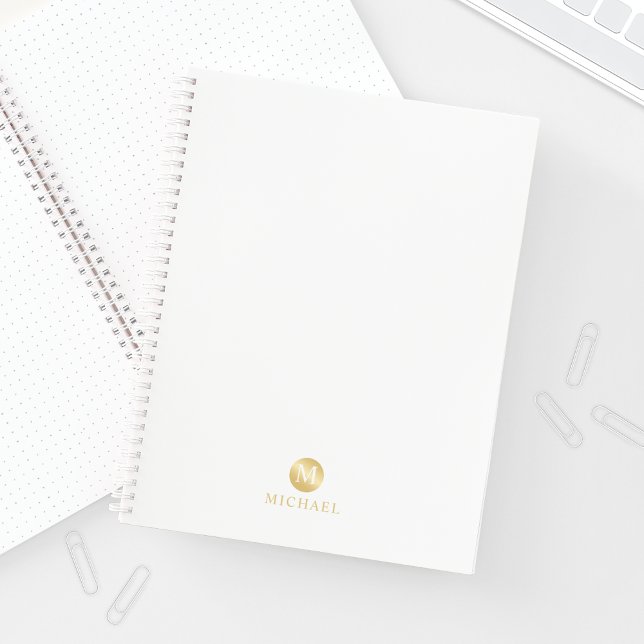 Luxus White und Gold Personalisiert Monogram Notizbuch (Von Creator hochgeladen)