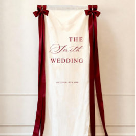 Luxus-Willkommensschild für Hochzeit in Burgund, S Banner