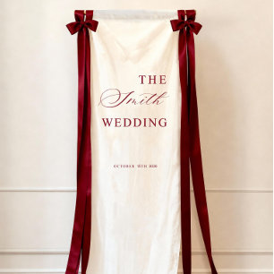 Luxus-Willkommensschild für Hochzeit in Burgund, S Banner
