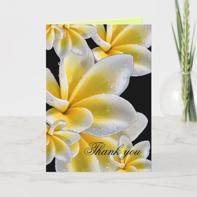 Luxus Yellow Romantic Plumeria Danke Karte (Vorderseite)
