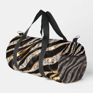 Luxus-Zebra-Kristall-Tierdruck Duffle Bag