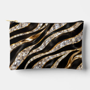 Luxus-Zebra-Kristall-Tierdruck Zubehörtasche