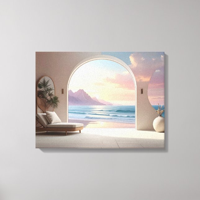 Luxus-Zimmer mit Meerblick Leinwanddruck (Vorderseite)