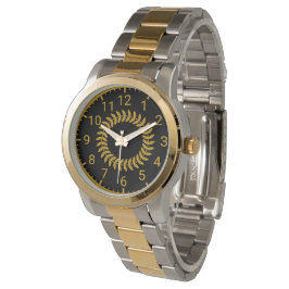 Luxus-Zweiton Gold & Schwarz  Armbanduhr
