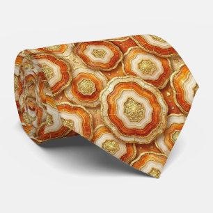 Luxusanzug Krawatte Rost + Gold Geode Schlips