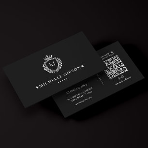 Luxusbauherr Minimal Monogramm Kronenwappen Visitenkarte