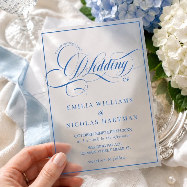 Luxusblaue Hochzeit Acryleinladungen (Von Creator hochgeladen)