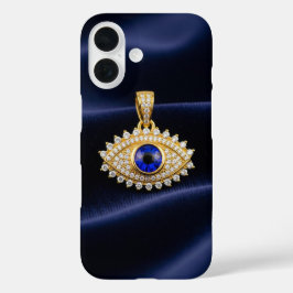 Luxusdesigner-Stil Böser Blick Anhänger auf Samt iPhone 16 Hülle