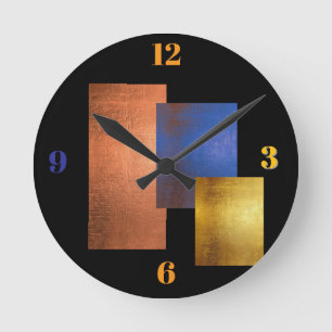 Luxusgeometrische schwarze Designeruhr Runde Wanduhr