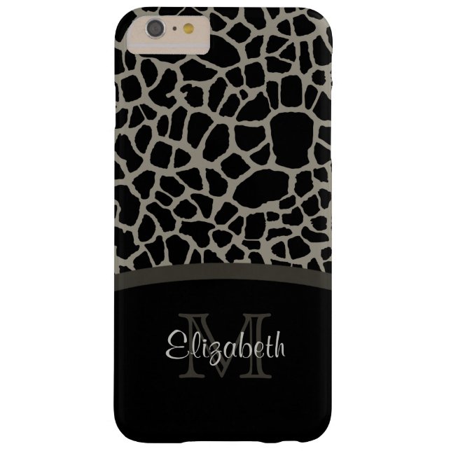 Luxusgiraffen-Druck-elegantes Monogramm und Name Case-Mate iPhone Hülle (Rückseite)