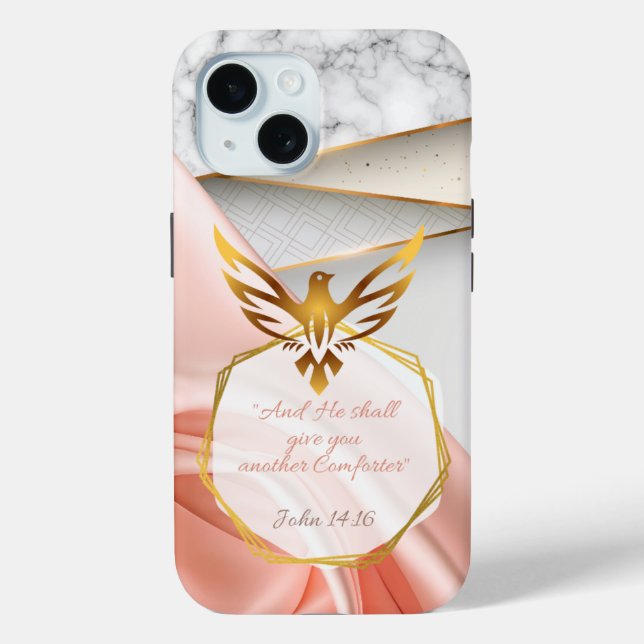 Luxusglaube Rosa Satin Marmor Goldtaube Case-Mate iPhone Hülle (Rückseite)