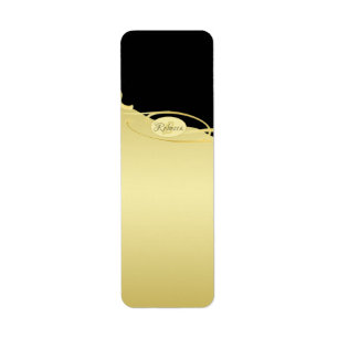 Luxusgold dekoriert auf Gold & Schwarz, Monogram,