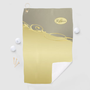 Luxusgold dekoriert auf Gold & Silber, Monogram Golfhandtuch