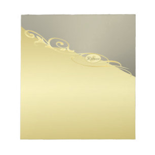 Luxusgold dekoriert auf Gold & Silber, Monogram Notizblock