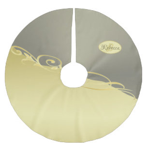 Luxusgold dekoriert auf Gold & Silber, Monogram Polyester Weihnachtsbaumdecke