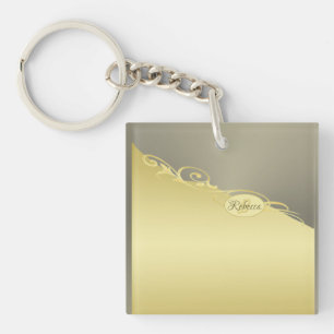 Luxusgold dekoriert auf Gold & Silber, Monogram Schlüsselanhänger