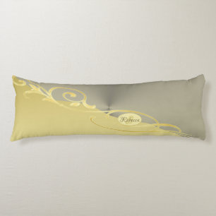 Luxusgold dekoriert auf Gold & Silber, Monogram Seitenschläferkissen