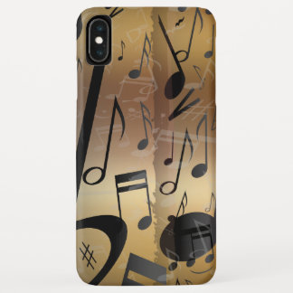 Luxusgold und schwarzer Musiknoten iPhone XS Max Hülle