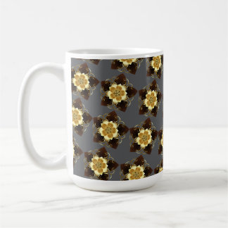 Luxusgoldenes florales Mandala-Ornamentdesign Kaffeetasse