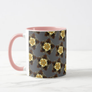 Luxusgoldenes florales Mandala-Ornamentdesign Tasse