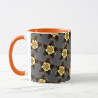 Luxusgoldenes florales Mandala-Ornamentdesign Tasse