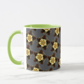 Luxusgoldenes florales Mandala-Ornamentdesign Tasse