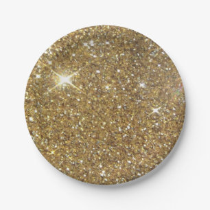 LuxusgoldGlitzer - Druckbild Pappteller